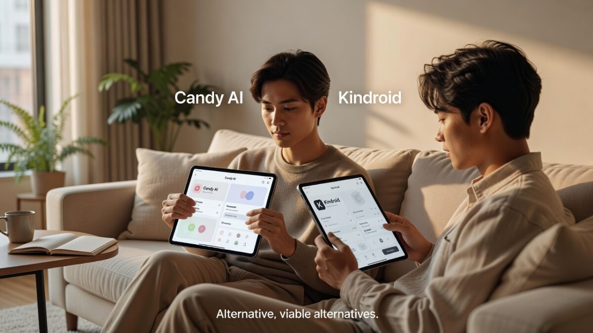 AI companion illustration for candy ai vs kindroid
